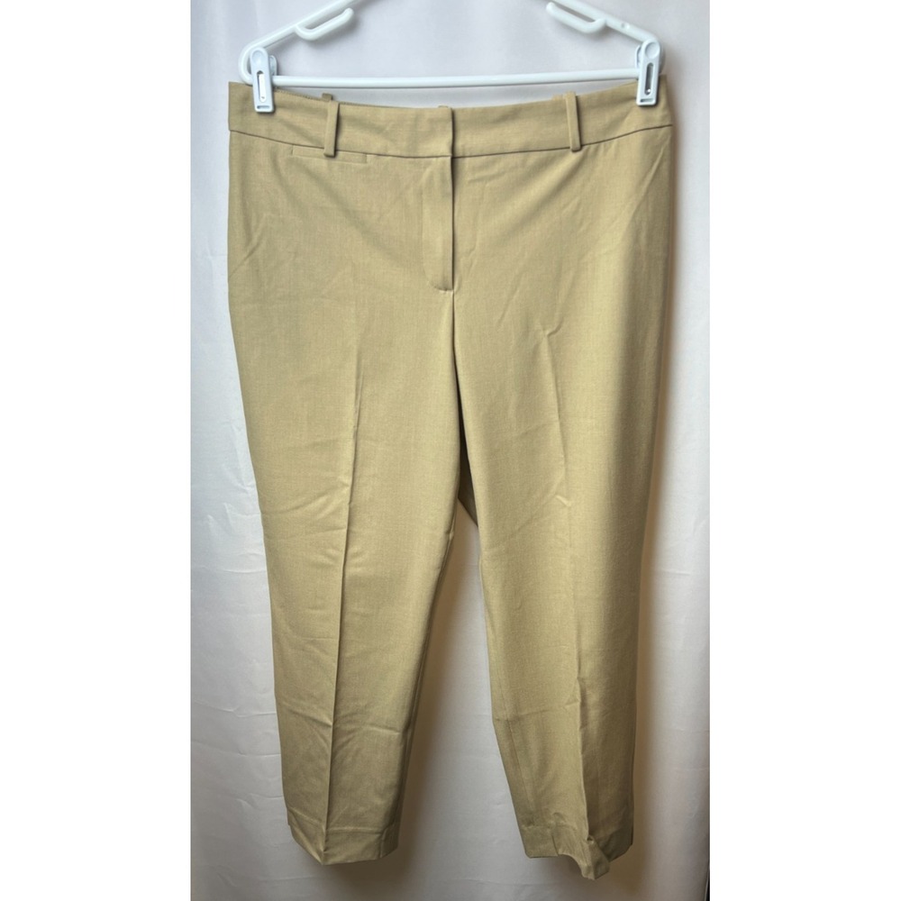 Talbots Pants Womens 12 Beige Curvy‎ Crop Capri Stretch Pockets Casual NWT